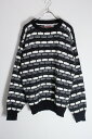 yÁzCHECK POINT (`FbN |Cg) MADE IN USA 80'S GEOMETRIC PATTERN ACRYLIC KNIT SWEATER USA 80N WI^bN p^[ AN jbg Z[^[ BALCK/GREY/WHITE [SIZE: XL USED]