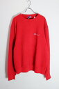 yÁzCHAMPION (`sI) MADE IN USA 90'S ONE POINT SWEATSHIRT USA 90N  |Cg XEFbg Vc RED [SIZE: XL USED]