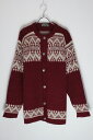 【中古】NORDSTRIK (ノードストリック) MADE IN NORWAY VINTAGE NORDIC PATTERN TYROLIAN WOOL KNIT CARDIGAN ノルウェー製 ビンテージ ノルディック柄 チロリアン ウール ニット カーディガン BURGUNDY / GRAY SIZE: L相当 USED