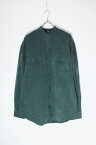 【中古】KNIGHTSBRIDGE (ナイツブリッジ) 90'S VIGAN SUEDE BAND COLLAR SHIRT 90年代 ビーガン スウェード バンド カラー シャツ DARK GREEN [SIZE: M USED]