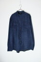 yÁzGEORGE (W[W) 90'S BAND COLLAR VEGAN SUEDE CHECK SHIRT 90N oh J[ r[K XEF[h `FbN Vc NAVY [SIZE: M USED]