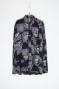 yÁzDODGETS (hW[X) 90'S L/S VISCOSE PATTERN SHIRT 90N  BXR[X p^[ Vc BLACK [SIZE: M USED]