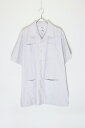 yÁzROMANI (}j) 90'S S/S CUBA SHIRT 90N  L[oVc LIGHT GREY [SIZE: L USED]