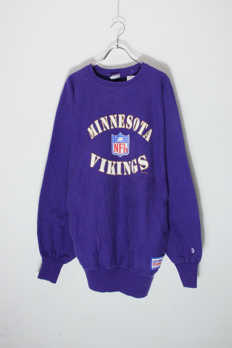 CHAMPION (チャンピオン) MADE IN USA 94'S NFL VIKINGS REVERSE WEAVE SWEATSHIRT USA製 94年代 エヌエフエル ヴァイキング リバースウィーブ スウェットシャツ PURPLE 