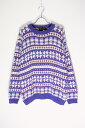 yÁzEDDIE BAUER (GfB[oEA[) 90'S FAIR ISLE COTTON KNIT SWEATER 90N tFA AC Rbg jbg Z[^[ PURPLE / WHITE [SIZE: M USED]