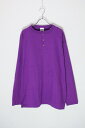 yÁzCOTTON DELUXE (Rbg fbNX) MADE IN USA 90'S L/S HENLY NECK T-SHIRT USA 90N  w[lbN TVc PURPLE [SIZE: L USED]