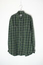 yÁzCARHARTT (J[n[g) L/S BD FLANNEL CHECK SHIRT  {^_E tl `FbN Vc GREEN / BLACK [SIZE: M USED]