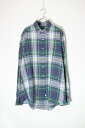 yÁzRALPH LAUREN (t[) 90'S L/S BD ONE POINT CHECK SHIRT 90N  {^_E |Cg `FbN Vc GREEN / WHITE [SIZE: XL USED]