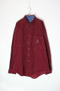 【中古】CHAPS RALPH LAUREN (チャップス ラルフ ローレン) 90 039 S L/S BD CORDUROY SHIRT 90年代 長袖 ボタンダウン コーデュロイ シャツ WINE RED SIZE: XL USED