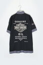 yÁzHARLEY DAVIDSON (n[[ _rbh\) 90'S S/S LOGO EMBROIDERY SHIRT 90N  S hJ Vc BLACK/GREY [SIZE: S USED]