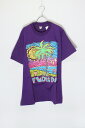 yÁzSCREEN STARS (XN[ X^[Y) MADE IN USA 90'S S/S FLORIDA PRINT T-SHIRT USA 90N  t_ TVc PURPLE [SIZE: XL USED]
