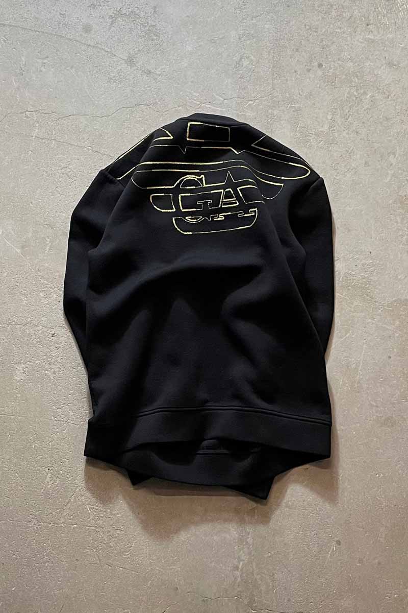 【中古】EMPORIO ARMANI (エンポリオ アルマーニ) BACK EMBROIDERY SWEAT SHIRT バック 刺繍 スウェットシャツ / BLACK [SIZE: L USED]