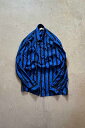 yÁzGENELLI 90'S L/S SILK STRIPE SHIRT 90N  VN XgCv Vc BLUE [SIZE: M USED]