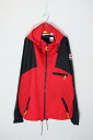 【中古】MARLBORO (マルボロ) 90 039 S PULLOVER TEO TONE COLOR NYLON HOODIE JACKET 90年代 プルオーバー ツートーン カラー ナイロン フーディー ジャケット RED / BLACK SIZE: XL USED