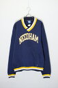 yÁzCHAMPION (`sI) MADE IN USA 90'S NEEDHAM V-NECK SWEATSHIRT USA 90N j[_ VlbN XEFbgVc NAVY / YELLOW [SIZE: XL USED]