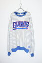 yÁzMAJESTIC (}WFXeBbN) MADE IN USA 90'S MLB NY GIANTS EMBROIDERY STRIPE SWEATSHIRT USA 90N GGr[ j[[N WCAc hJ XgCv XEFbgVc GRAY / BLUE [SIZE: XL USED]