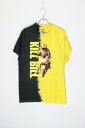 yYViz KILL BILL (L r) SPLIT TIE-DYE TEE Xvbg ^C_C TVc YELLOW/BLACK [NEW][{f]