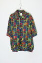 yÁzHANG TEN (nO e) 90'S S/S AFRICAN PATTERN ZIP SHIRT 90N  AtJ p^[ Vc MULTI [SIZE: L USED]