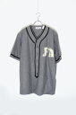 yÁzFUCKING AWESOME (t@bLOI[T) S/S WOOL POLYESTER BASEBALL SHIRT E[ |GXe x[X{[Vc CHARCOAL GRAY [SIZE: L USED]