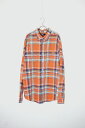 yÁzPOLO BY RALPH LAUREN (| oC t [) 90'S L/S CHECK SHIRT 90N  `FbN Vc / ORANGE [SIZE: XL USED]