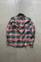 yÁzRALPH LAUREN (t [) 90'S L/S B.D CUSTOM FIT CHECK SHIRT 90N  {^_E JX^ tBbg `FbN Vc GREEN / PINK [SIZE: M USED]