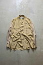 yÁzRUDNICK (hjbN) 90'S L/S SWITCHING SLEEVE SILK SHIRT 90N  XEBb`O X[u VN Vc BEIGE [SIZE: XL USED]