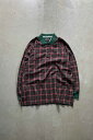 【中古】W.R GASS 90'S L/S CHECK POLO SHIRT 90年代 長袖 チェック ポロ シャツ GREEN / RED [SIZE: XL DEADSTOCK/NOS]