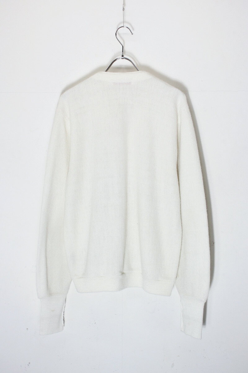 【中古】IZOD LACOSTE (アイゾッド ラコステ) MADE IN USA 70'S ONE POINT ACRYLIC KNIT CARDIGAN USA製 70年代 ワンポイント アクリル ニット カーディガン WHITE [SIZE: M相当 USED]