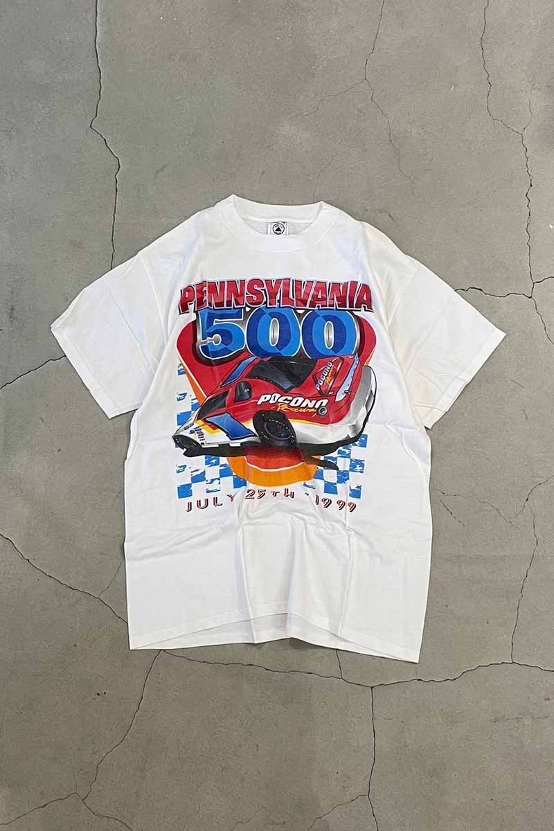 【中古】DELTA (デルタ) 99 039 S S/S PENNSYLVANIA PRINT RACING T-SHIRT 99年代 半袖 ペンシルベニア プリント レーシング ティーシャツ WHITE SIZE: L USED