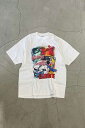 yÁzHASE AUTHENTICS (nZ I[ZeBbN) MADE IN USA 99'S S/S K-SENTIALS PRINT RACING T-SHIRT USA 99N  K-ZVY vg [VO eB[Vc WHITE [SIZE: L USED]