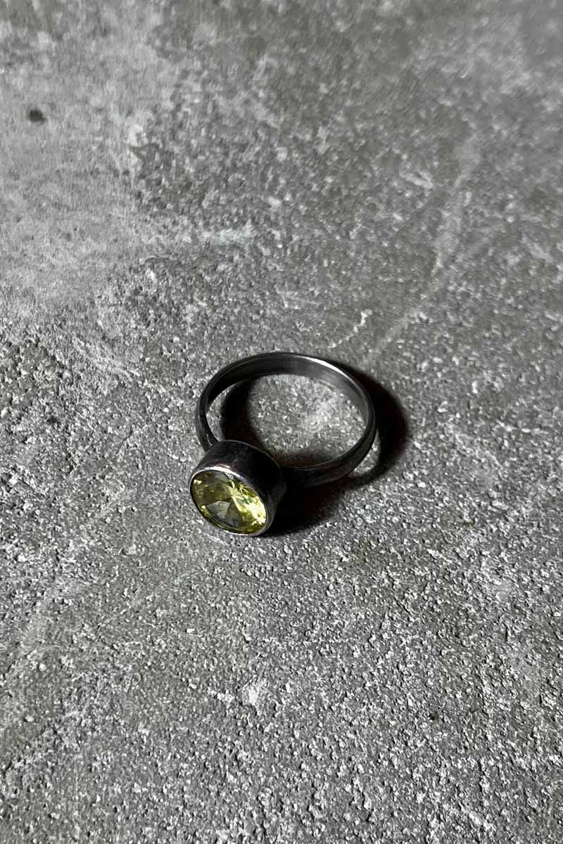  VINTAGE SILVER JEWELRY (ヴィンテージ シルバー ジュエリー) SILVER RING W/GLASS STONE シルバー リング ウィズガラス ストーン 