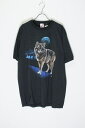 yÁzJERZEES (W[W[Y) MADE IN USA 87'S S/S WOLF PRINT ANIMAL T-SHIRT USA 87N  Et vg Aj} eB[Vc BLACK [SIZE: XL DEADSTOCK/NOS]