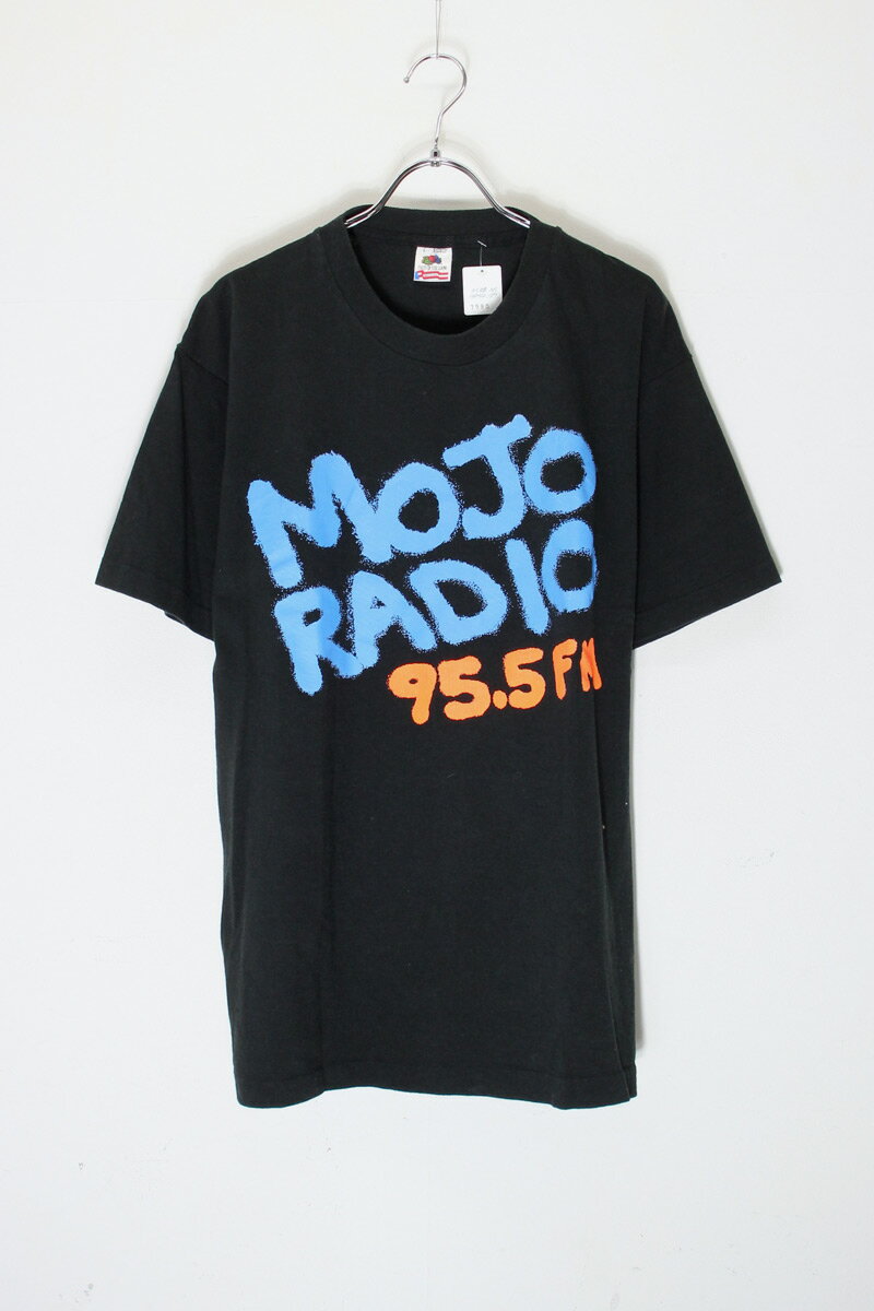 FRUIT OF THE LOOM (フルーツ オブ ザ ルーム) MADE IN USA 90'S S/S MOJO RADIO 95.5FM PRINT ADVERTISING T-SHIRT USA製 90年代 半袖 モジョ ラジオ 95.5エフエム プリント アドバタイジング Tシャツ BLACK 