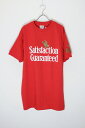 yÁzDELTA (f^) MADE IN USA 90'S WINSTON SATISFACTION GUARANTEED T-SHIRT USA 90N EBXg TeBXt@NV MeB[ TVc RED [SIZE: XL DEADSTOCK/NOS]
