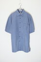 yÁzALFANI (At@j) 90'S S/S RAYON POLYESTER SHIRT 90N  [ |GXe Vc LIGHT BLUE [SIZE: M USED]