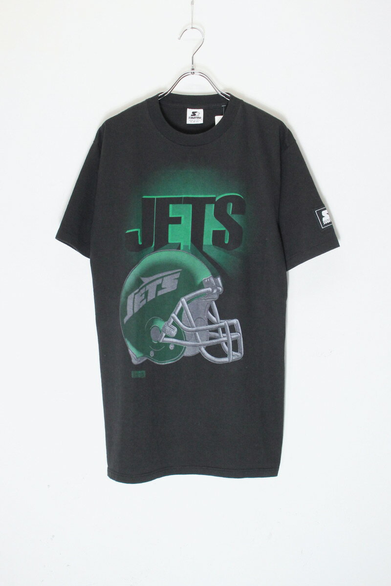 STARTER (スターター) MADE IN USA 80'S S/S NFL NY JETS PRINT T-SHIRT USA製 80年代 半袖 エヌエフエル ニューヨーク ジェッツ プリント Tシャツ BLACK 