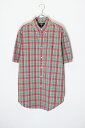 yÁzRALPH LAUREN (t[) 90'S S/S ONE POINT BD CHECK SHIRT 90N  |Cg {^_E `FbN Vc RED/GREEN [SIZE: L USED]