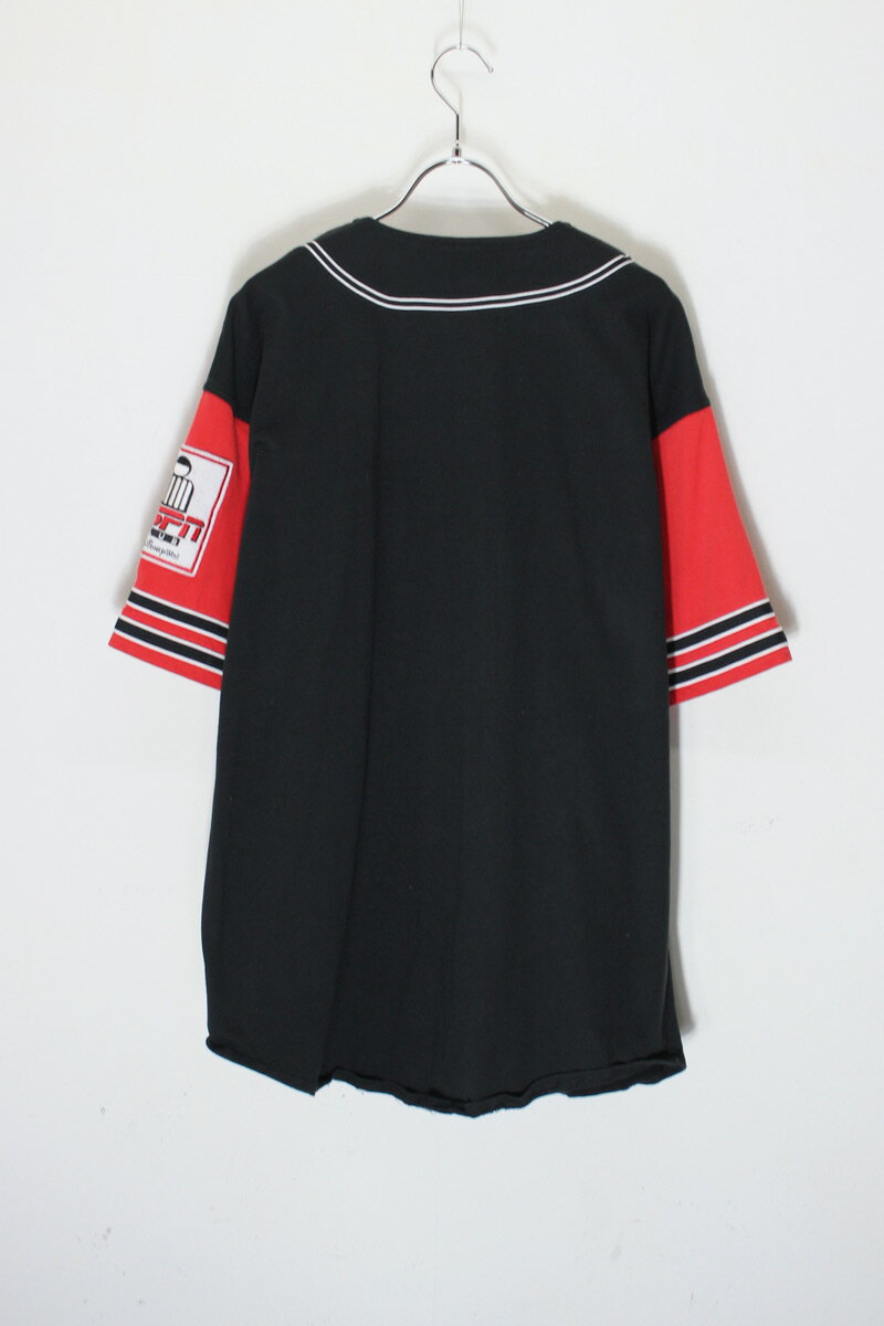 【中古】DISNEY ORIGINALS (ディズニー オリジナルズ) 90'S S/S ESPN BASEBALL GAME SHIRT 90年代 半袖 イーエスピーエヌ ベースボール ゲームシャツ BLACK / RED [SIZE: L USED] 2