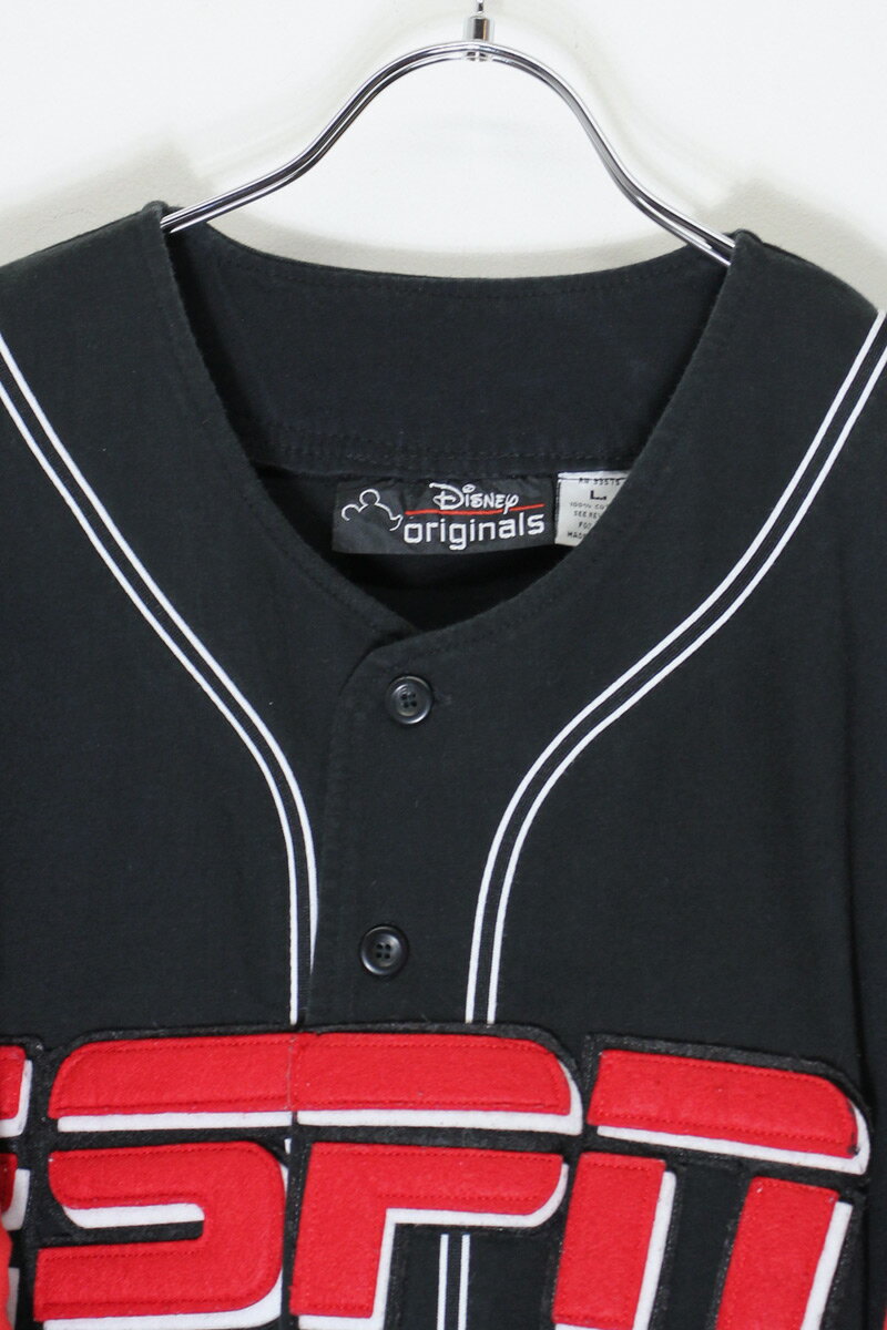 【中古】DISNEY ORIGINALS (ディズニー オリジナルズ) 90'S S/S ESPN BASEBALL GAME SHIRT 90年代 半袖 イーエスピーエヌ ベースボール ゲームシャツ BLACK / RED [SIZE: L USED] 3