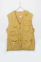 yÁzBANANA REPUBLIC (oii pubN) 90'S HUNTING COTTON VEST 90N neBO Rbg xXg CAMEL [SIZE: L USED]