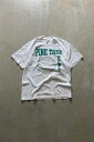 yÁzDELTA (f^ ) MADE IN USA 80'S S/S PINE TREE PRINT T-SHIRT USA 80N  pC c[ vg TVc WHITE [SIZE: L USED]