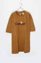 yÁzCARHARTT (J[n[g) S/S LOGO PRINT T-SHIRT  S vg TVc BROWN [SIZE: XL USED]