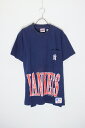 yÁzNUTMEG (icO) MADE IN USA 91'S S/S NY YANKEES PRINT POCKET T-SHIRT USA 91N  j[[N L[X vg |Pbg TVc NAVY [SIZE: M USED]