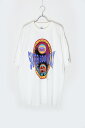 yÁzLOGO 7 (S 7) MADE IN USA 95'S S/S SUPER BOWL PRINT T-SHIRT USA 95N  X[p[{E vg TVc WHITE [SIZE: XL USED]