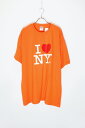 yÁzGILDAN (M_) S/S I LOVE NY PRINT T-SHIRT  AC u j[[N vg TVc ORANGE [SIZE: XL USED]