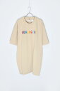 yÁzHUMAN GOOD (q[} Obh) S/S LOGO EMBROIDERY T-SHIRT USA 90N   S hJ TVc BEIGE [SIZE: 2XL USED]