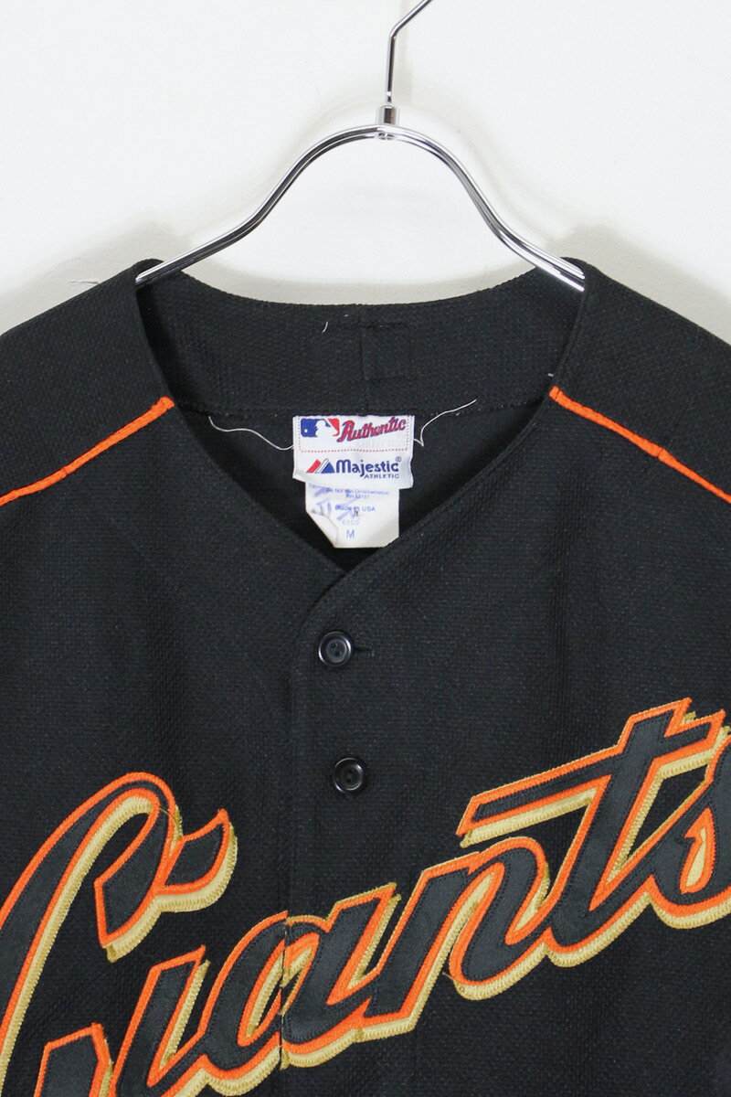 【中古】MAJESTIC (マジェスティック) MADE IN USA 90'S S/S BASEBALL SHIRT GIANTS 7 USA製 90年代 半袖 ベースボール シャツ ジャイアンツ 7 BLACK [SIZE: M USED] 3