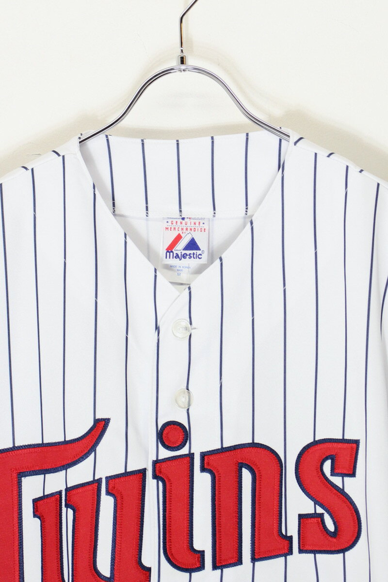 【中古】MAJESTIC (マジェスティック) MLB MINNESOTA TWINS 52 S/S BASEBALL SHIRT エムエルビー ミネソタ ツインズ 52 半袖 ベースボール シャツ PIN STRIPE [SIZE: M DEADSTOCK/NOS] 3