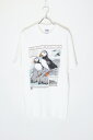 yÁzGILDAN (M_) 00'S S/S PROJECT PUFFIN PRINT ADVERTISING T-SHIRT 00N  vWFNg ptB vg Aho^CWO TVc WHITE [SIZE: L USED]