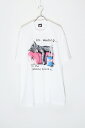 yÁzSCREEN STARS BEST (XN[ X^[Y xXg) MADE IN USA 92'S S/S I'M WAITING CAT PRINT ANIMAL T-SHIRT USA 92N  AC EFCeBO Lbg vg Aj} TVc WHITE [SIZE: XL DEADSTOCK/NOS]